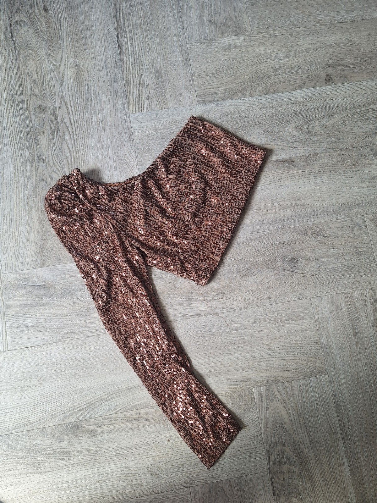 One shoulder glitter top maat S, Bruin, Ophalen of Verzenden, Zo goed als nieuw, Maat 36 (S)
