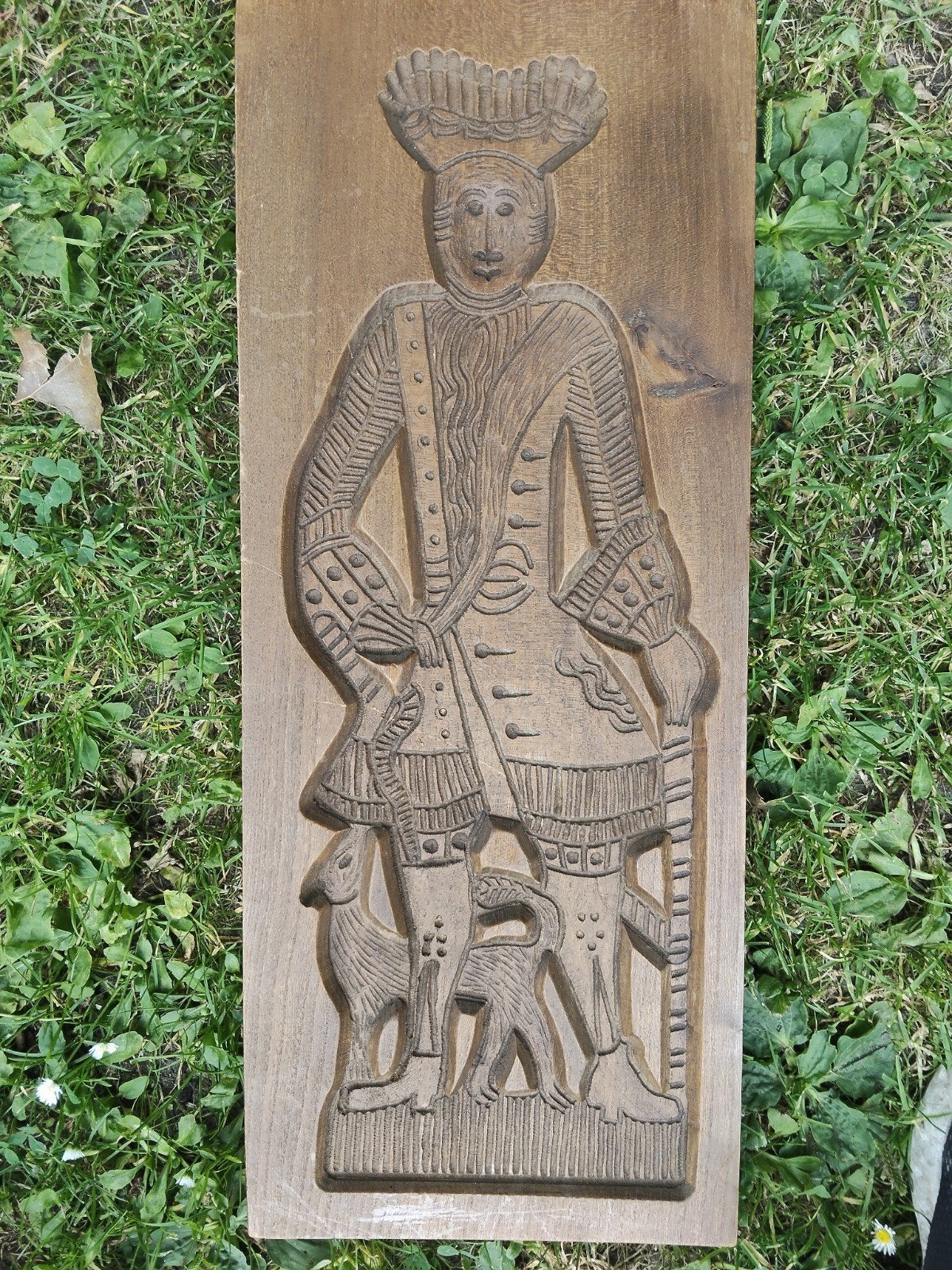 Prachtige houten speculaasplank  Jager met honden Volkskunst, Ophalen of Verzenden