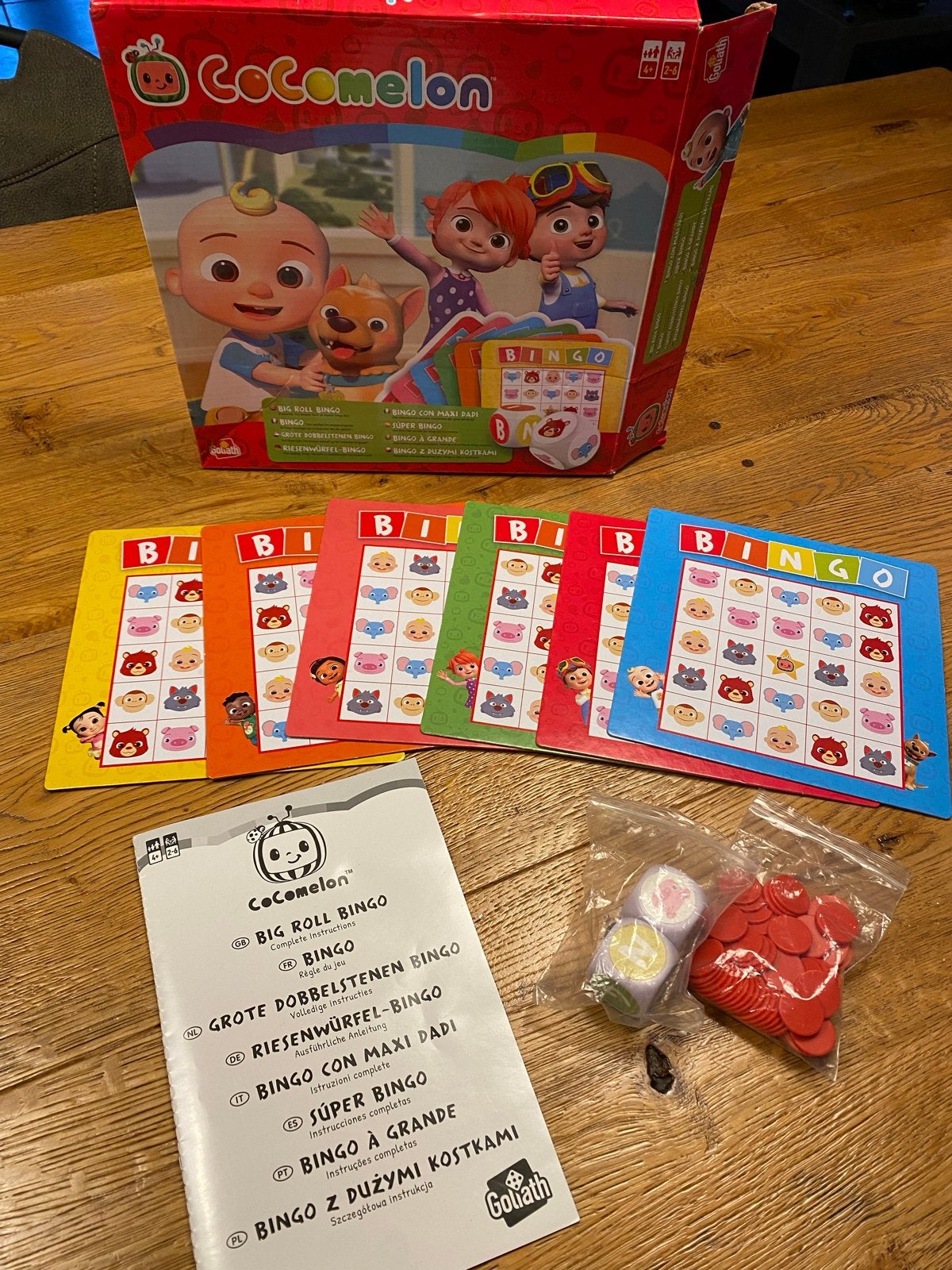 Cocomelon Bingo Spel - Groot Dobbelstenen Bingo, Drie of vier spelers, Ophalen of Verzenden, Gebruikt