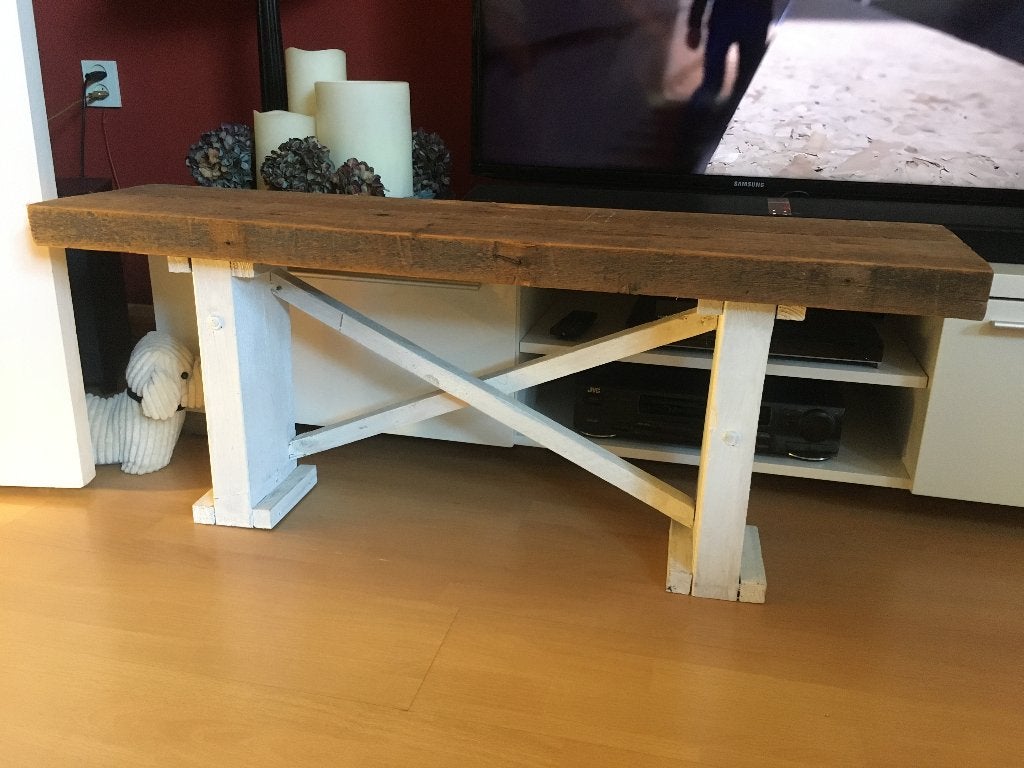 houten bank, Tuin en Terras, Ophalen, Zo goed als nieuw, Hout
