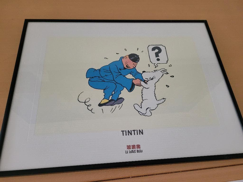Litho Kuifje (Tintin) in lijst: Le Lotus Bleu, Ophalen, Nieuw