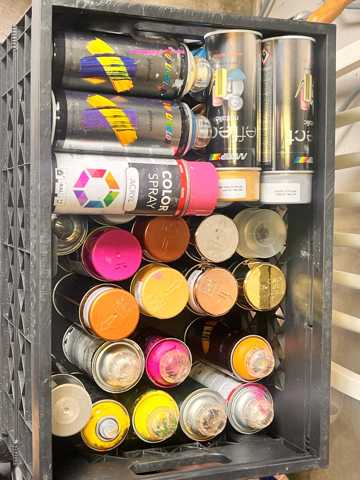 Grote partij graffiti spuitbussen verf, Ophalen, Gebruikt