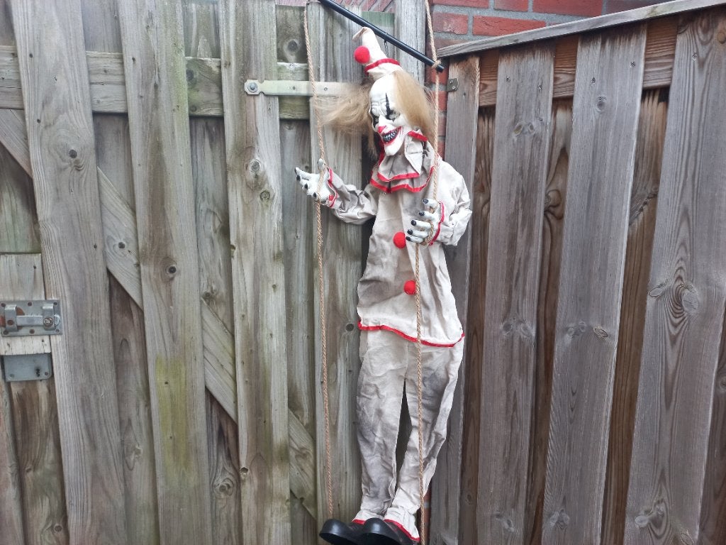 Halloween clown op schommel, Ophalen, Gebruikt, Versiering, Halloween of Griezel