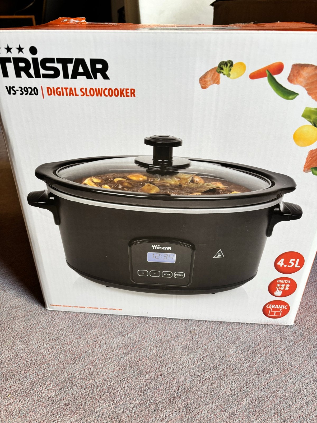 Tristar VS-3920 Digitale Slowcooker 4.5L - Nieuw in doos, Ophalen of Verzenden, Timer, Nieuw