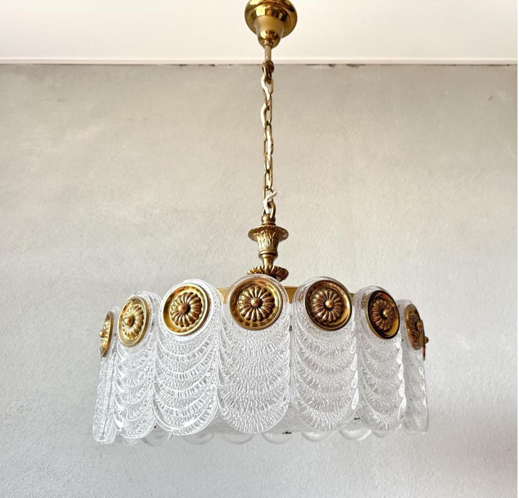 Vintage Kaiser Leuchten Murano hanglamp, Niet ingevuld, Gebruikt, Mid century modern, Niet ingevuld