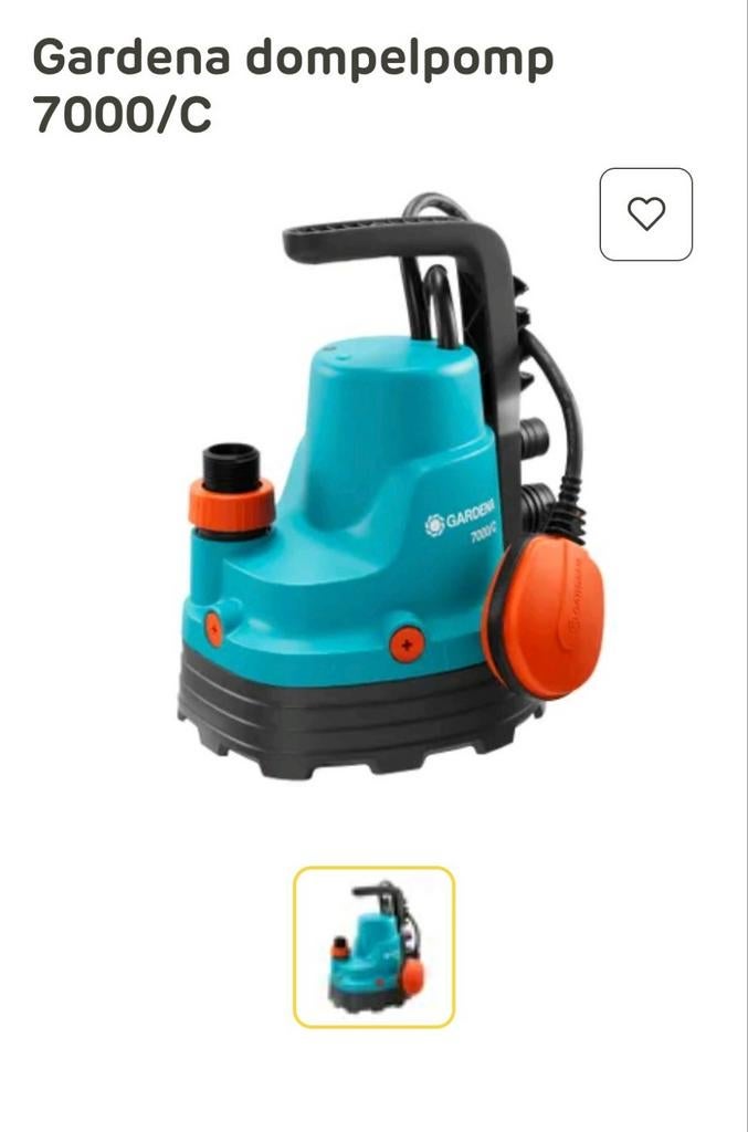 Gardena 7000/D Dompelpomp - 2x Gebruikt, Tuin en Terras, Waterpompen, Ophalen