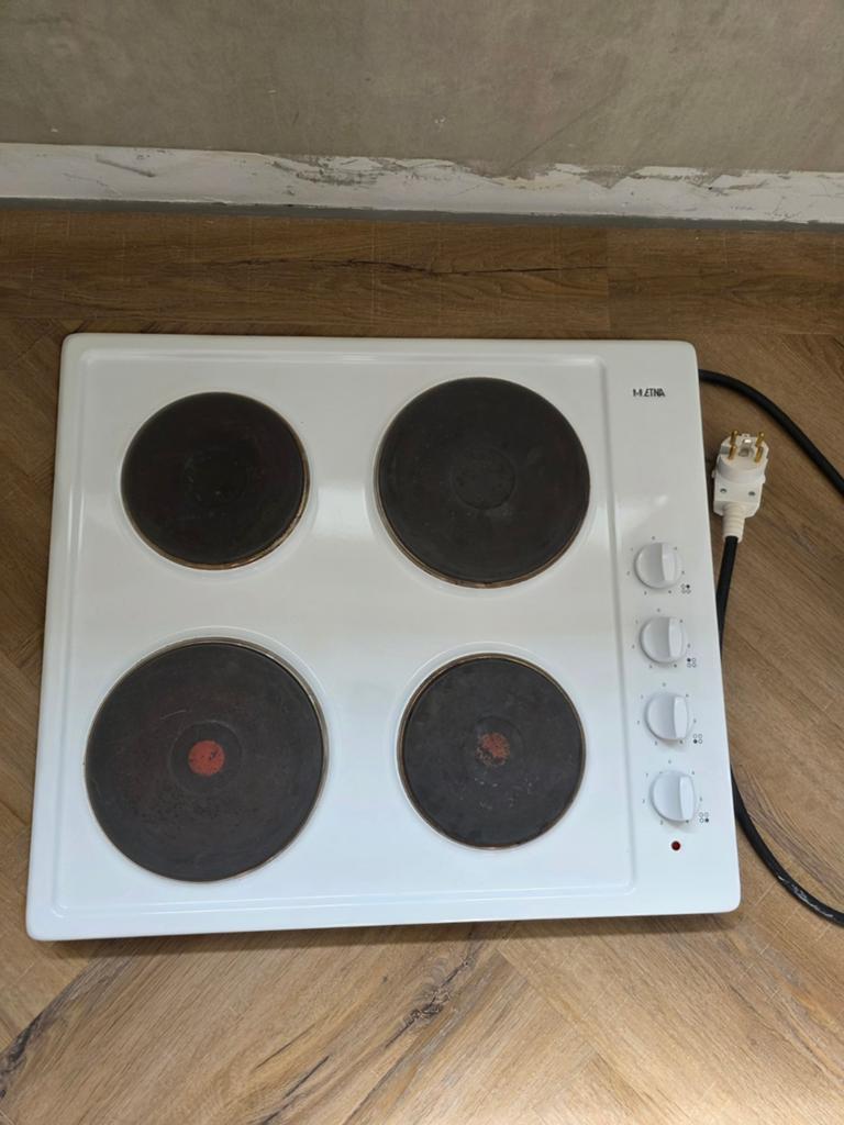 Elektrische kookplaat met 4 kookzones - Wit, Witgoed en Apparatuur, Kookplaten, Ophalen, Gebruikt, 4 kookzones, Vrijstaand