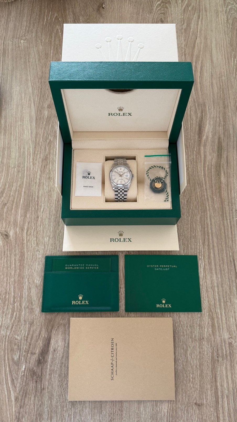Rolex Datejust 126200 Jubilee 2026 Full Set, Sieraden, Tassen en Uiterlijk, Ophalen, Staal, Polshorloge, Zo goed als nieuw