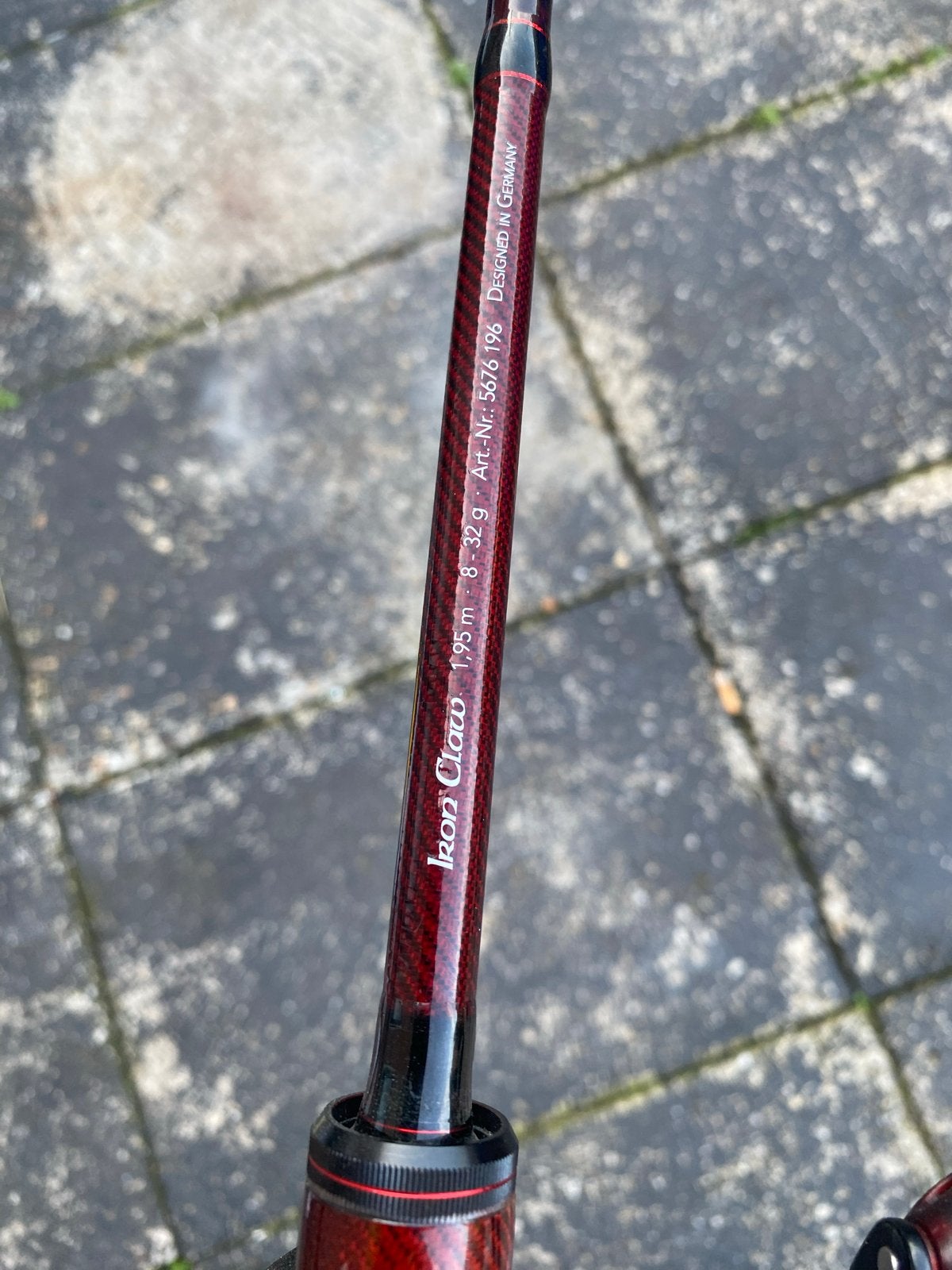 Iron Claw High-V Red Vertical Hengel met Yokota Seiko Reel, Ophalen, Zo goed als nieuw, Complete set