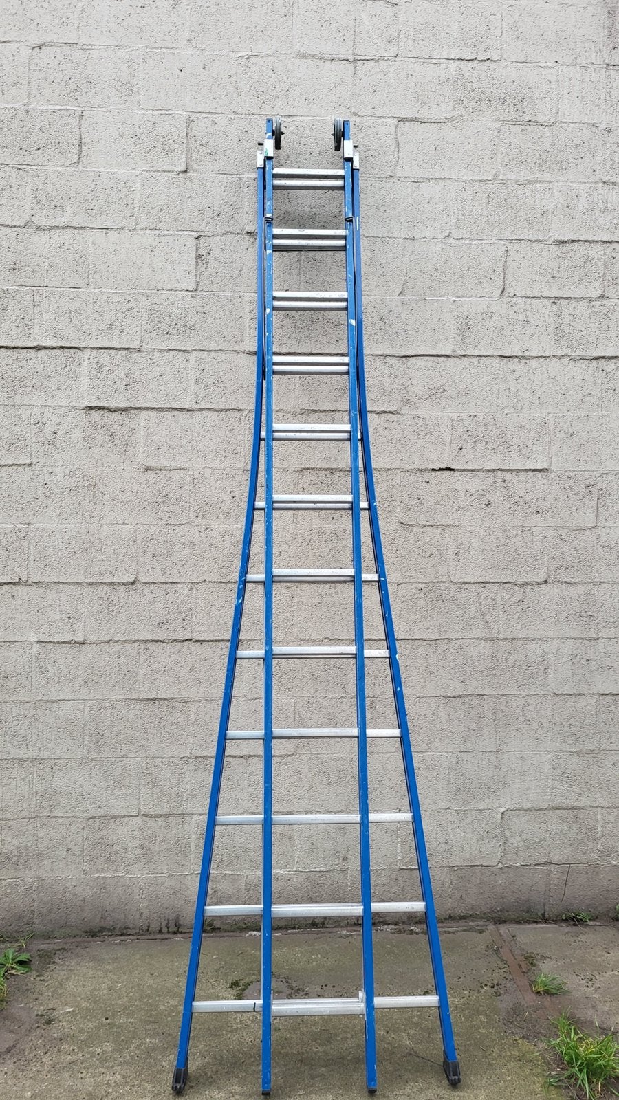 Professionele ladder Skyworks 2x12 treden, Ophalen, Gebruikt, Ladder, Opvouwbaar of Inschuifbaar