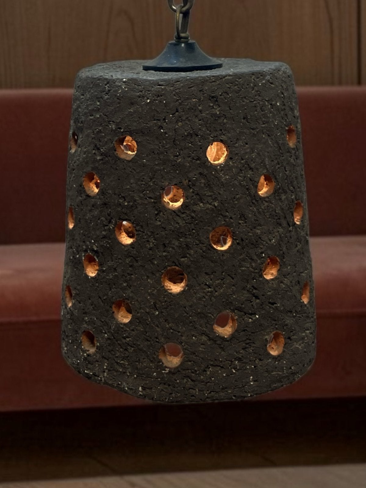 Herda Mid Century Hanglamp - Keramiek Terracotta/Donkerbruin, Ophalen of Verzenden