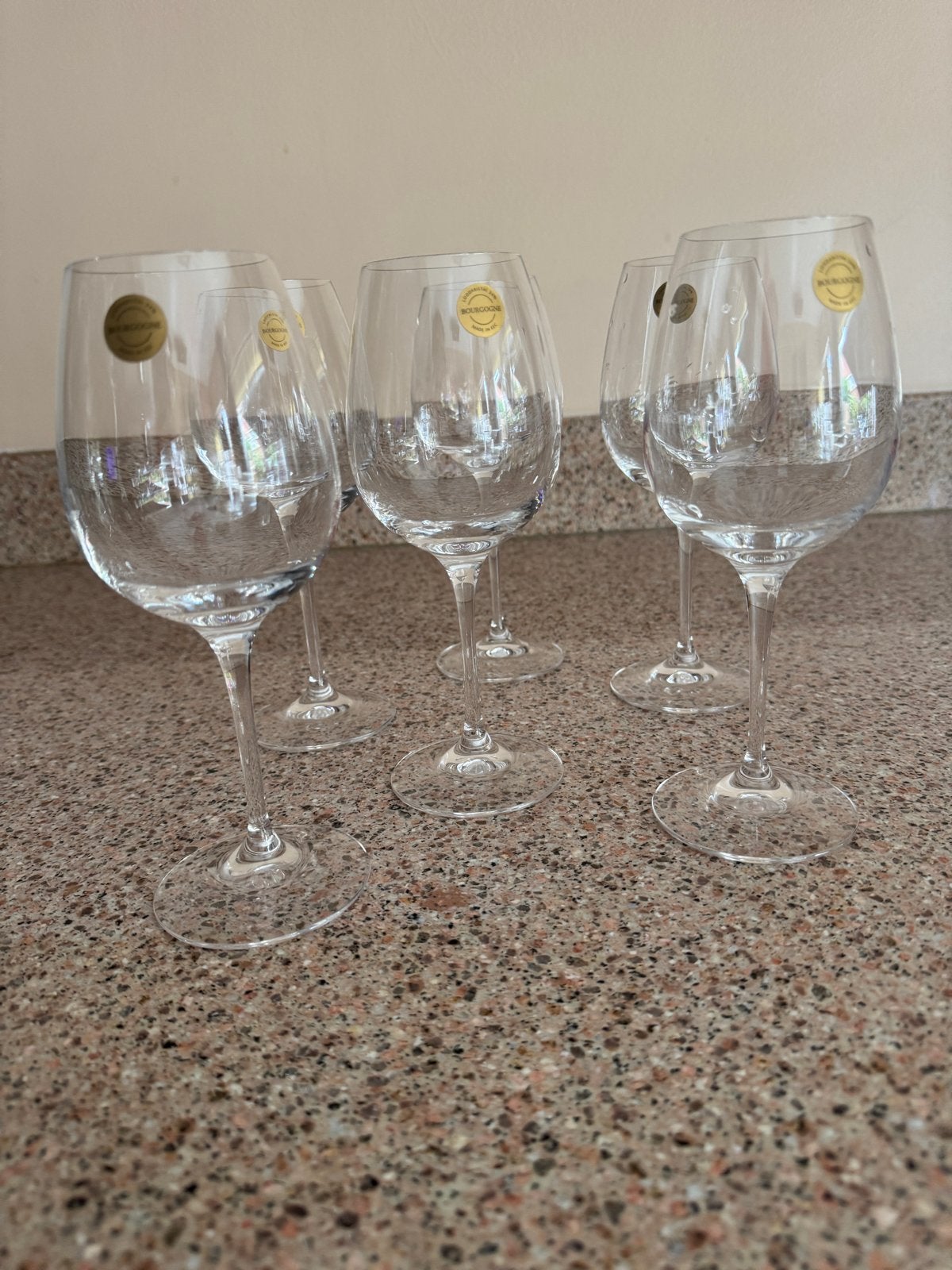 Set van 6 Bourgondische loodkristallen wijnglazen, Ophalen of Verzenden