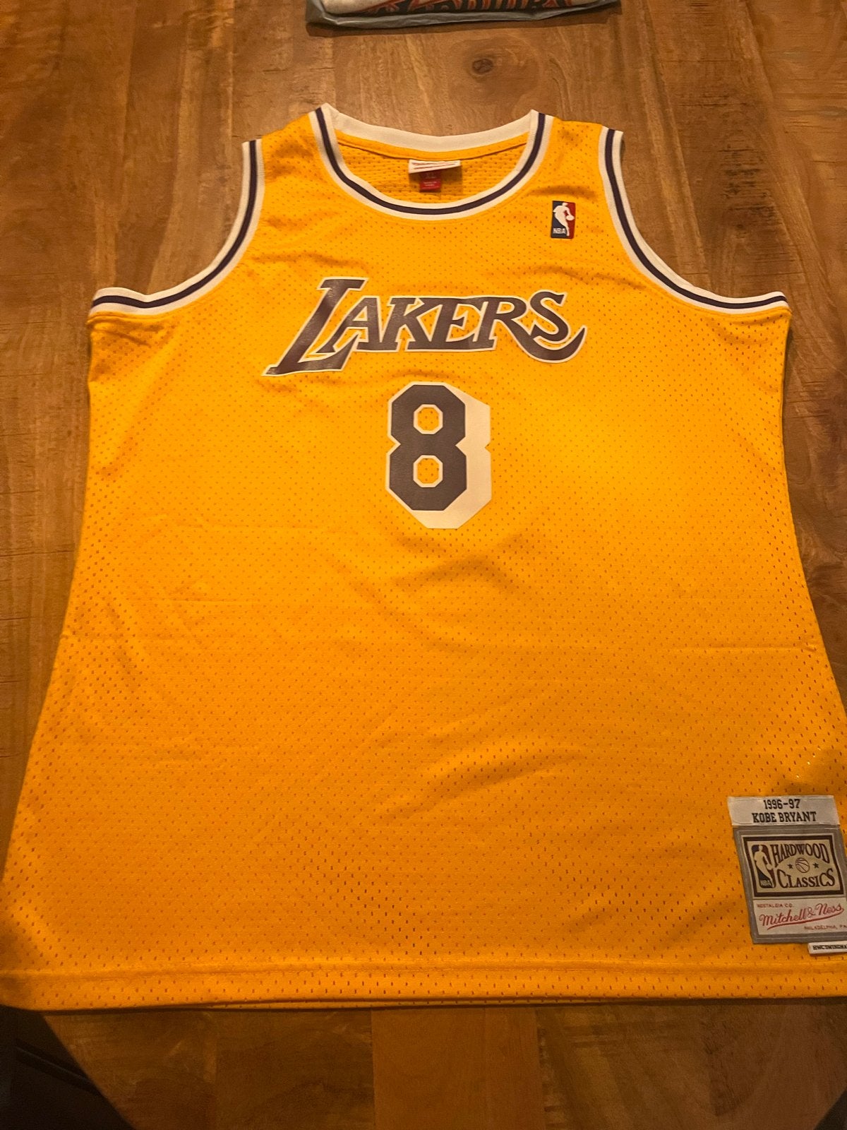 NBA Los Angeles Lakers Kobe Bryant #8 Jersey, Ophalen of Verzenden, Zo goed als nieuw, Maat 46/48 (XL) of groter, Geel