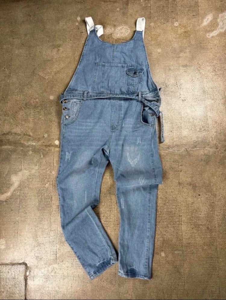 Amerikaanse dames jeans tuinbroek overall XL 12 uk 9 us, Verzenden, Zo goed als nieuw, Maat 42/44 (L), Blauw