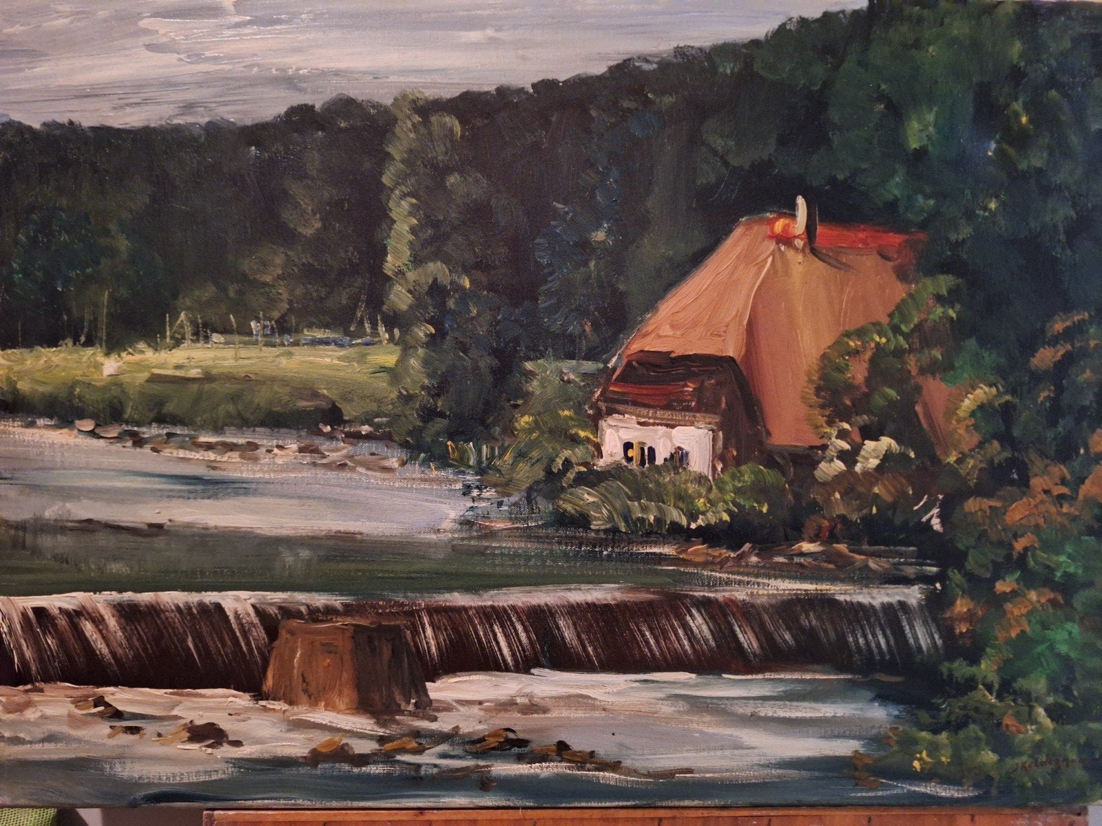 Mooi groot schilderij 50x70 Jan kelderman, Ophalen of Verzenden