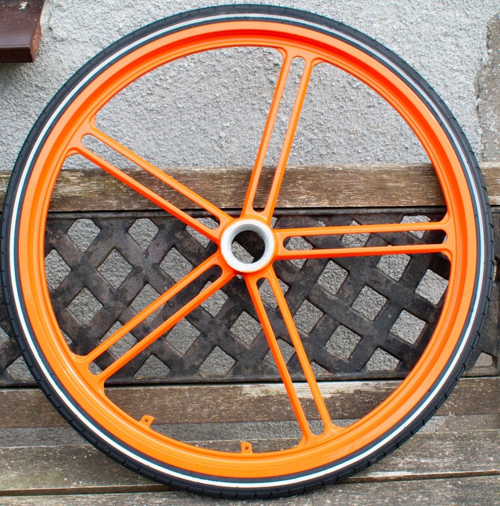 22 inch wielen massieve banden oranje, Overige materialen, Nieuw, Ophalen, Wiel