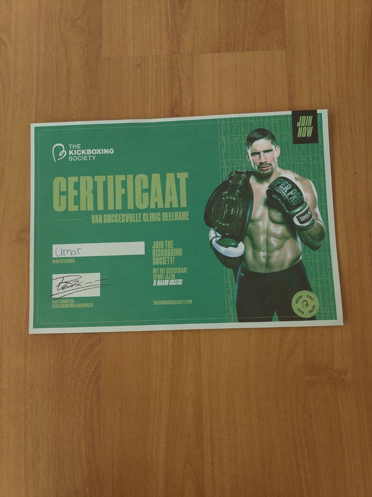 Rico Verhoeven  handtekening, Ophalen, Zo goed als nieuw, Overige formaten