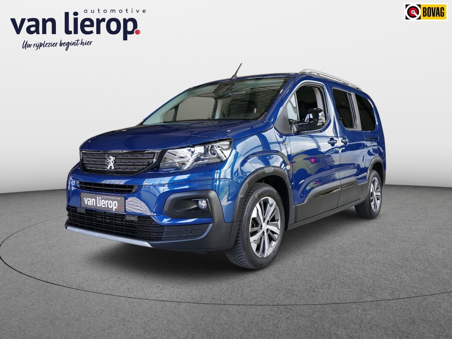 Peugeot Rifter Long 1.2 Puretech Long GT-Line DEALER ONDERHO, Stof, Zwart, 1199 cc, Blauw
