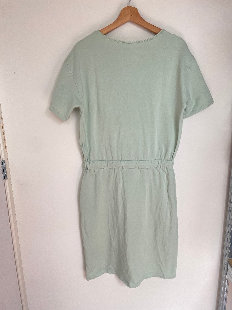 Jane Lushka mintgroene jurk jersey maat L met ceintuur, Kleding | Dames, Jurken, Ophalen of Verzenden, Zo goed als nieuw, Jane Lushka