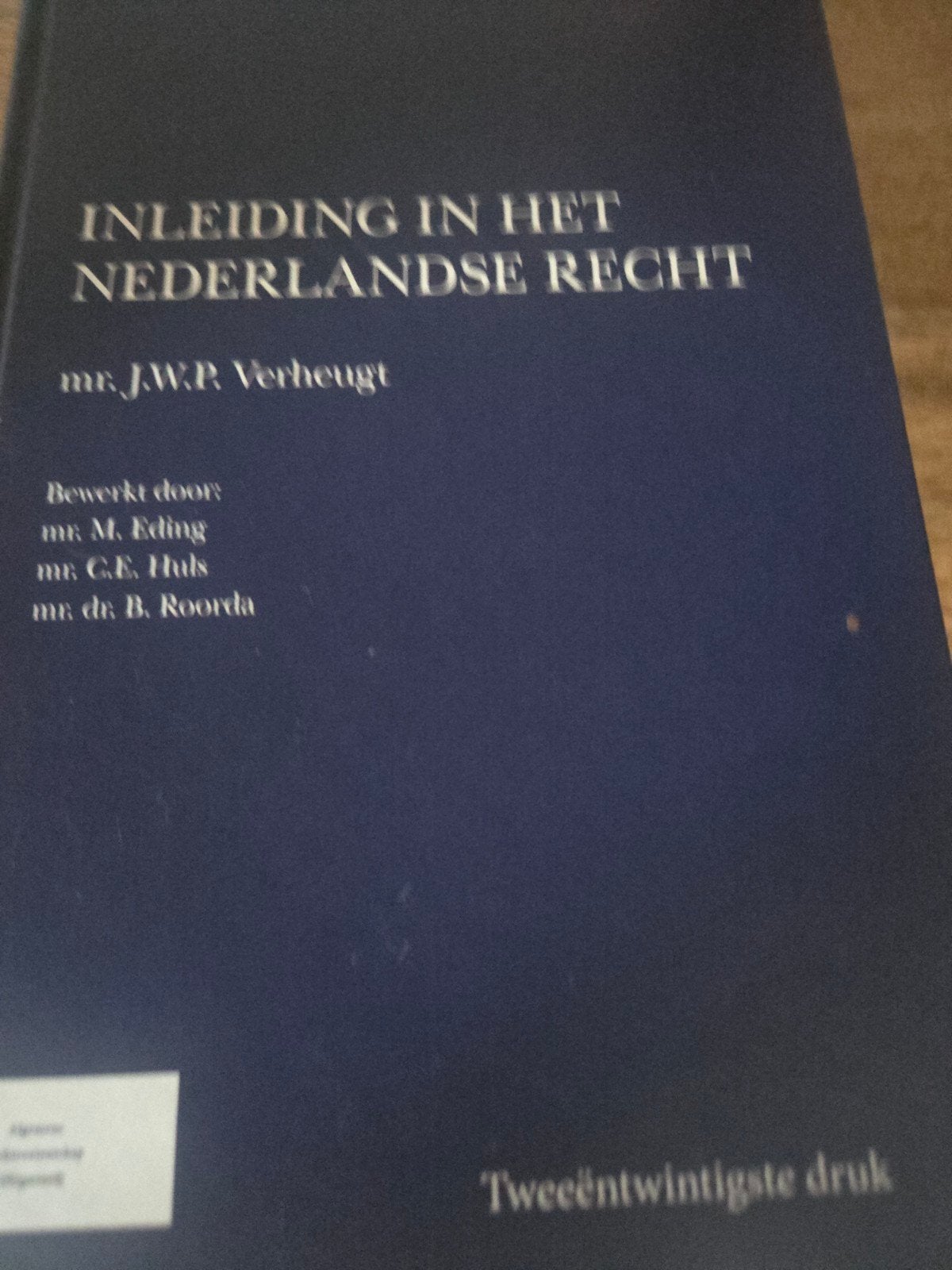 Inleiding in het Nederlandse Recht - mr. J.W.P. Verheugt, Gelezen, Gamma, J.W.P. Verheugt, HBO