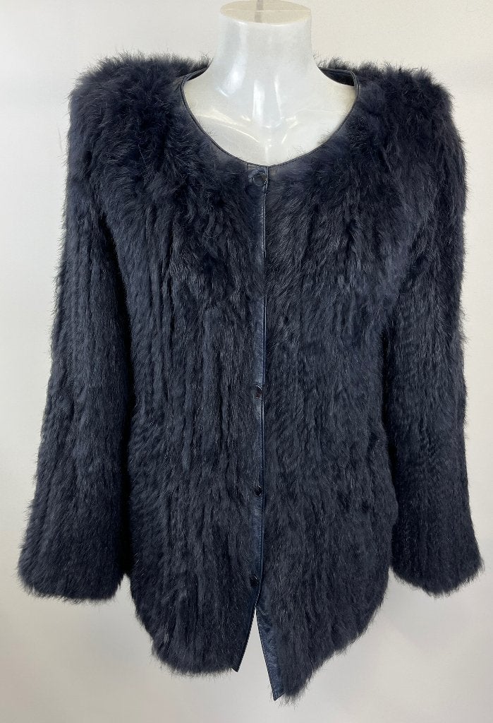 ARMA Blauw konijn rabbit fur jasje  Maat 34/36, Kleding | Dames, Arma leer, Blauw, Ophalen of Verzenden, Zo goed als nieuw