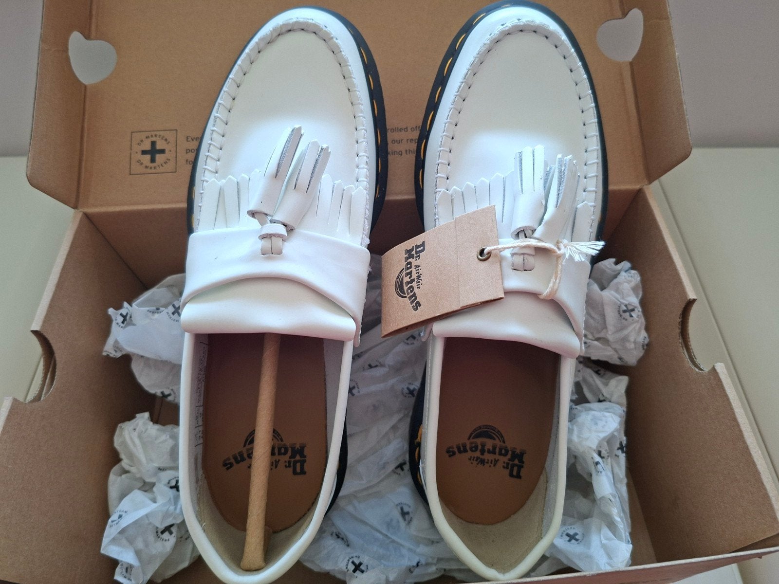 Dr Martens wit leren loafers/college schoenen, maat 41, Kleding | Dames, Schoenen, Ophalen of Verzenden, Nieuw, Wit, Instappers