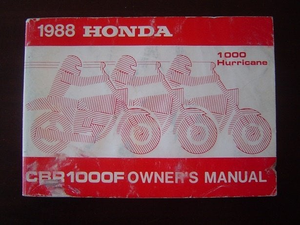 Honda CBR1000 F Hurricane 1988 motorcycle owner's manual, Ophalen of Verzenden, Honda