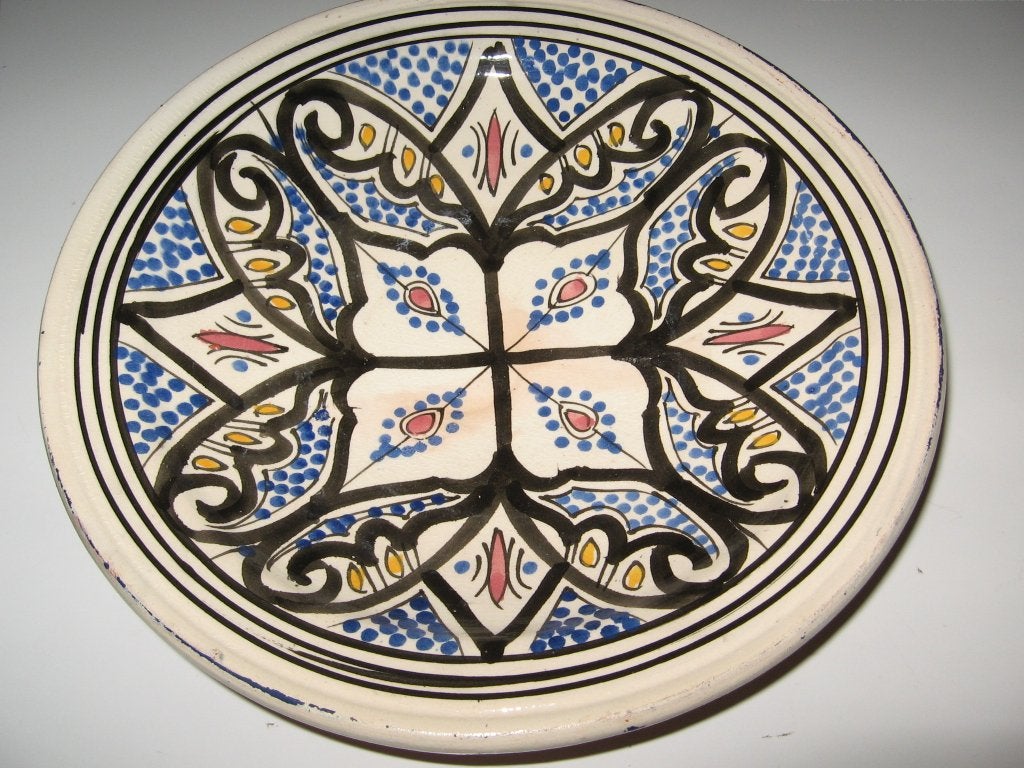 gemerkt Marokaans terra cotta schaal €10,00 25 cm diameter, Schaal, Rond, Ophalen of Verzenden, Steen of Aardewerk