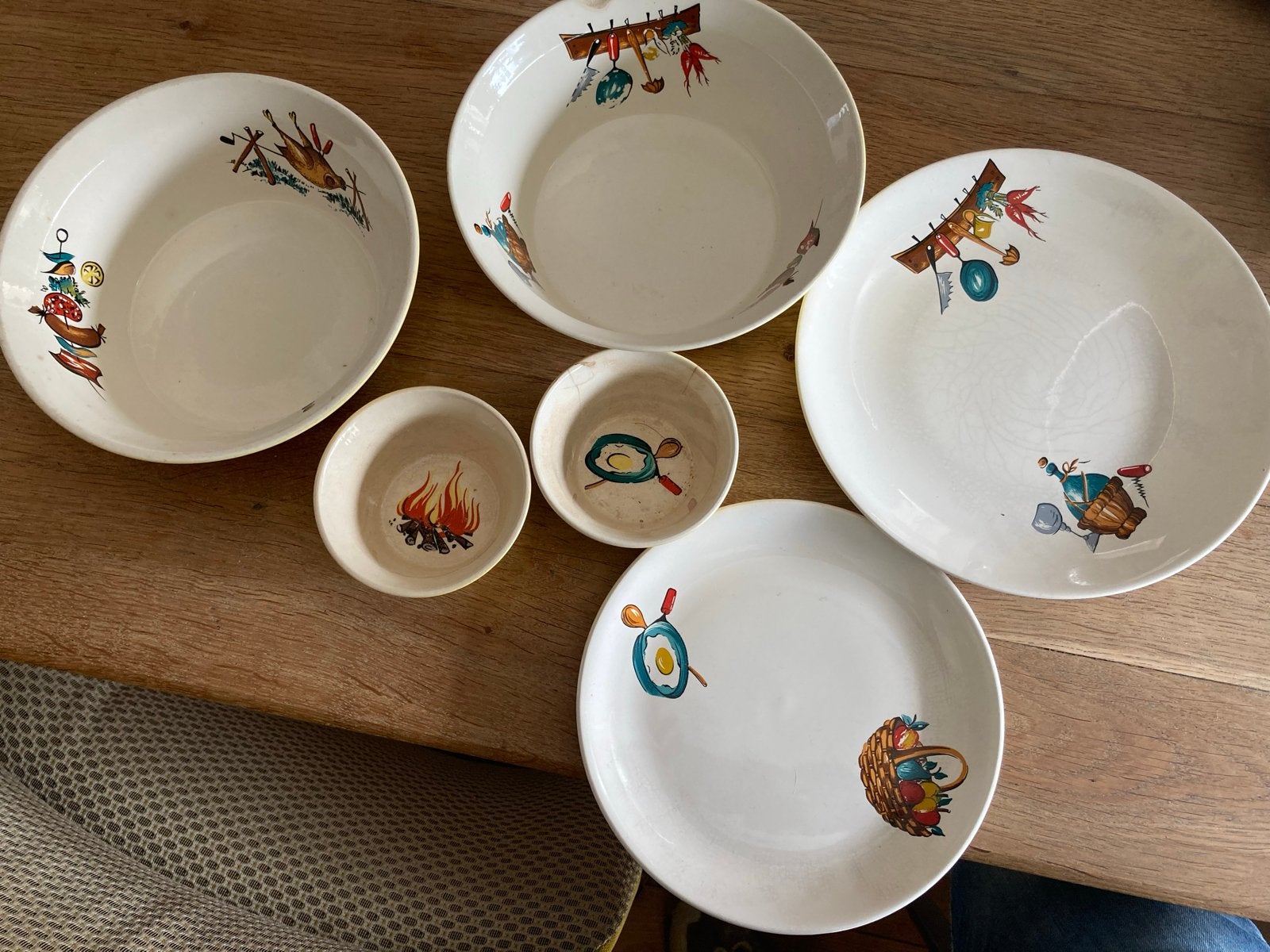 Vintage kinderservies met leuke illustraties, Ophalen of Verzenden