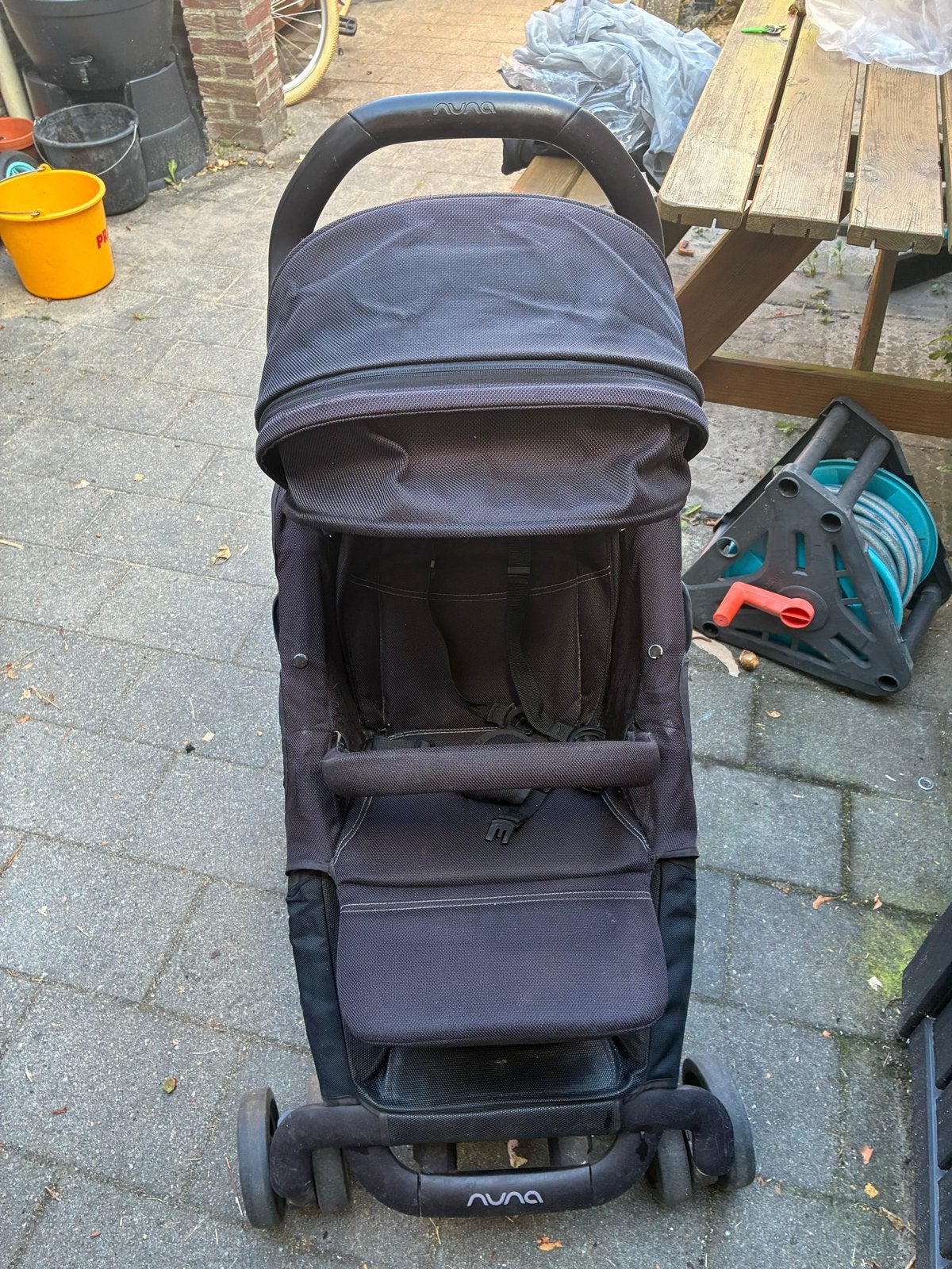 Nuna kinderwagen met voetenzak, hor en regenhoes, Ophalen, Gebruikt, Overige merken, Verstelbare rugleuning