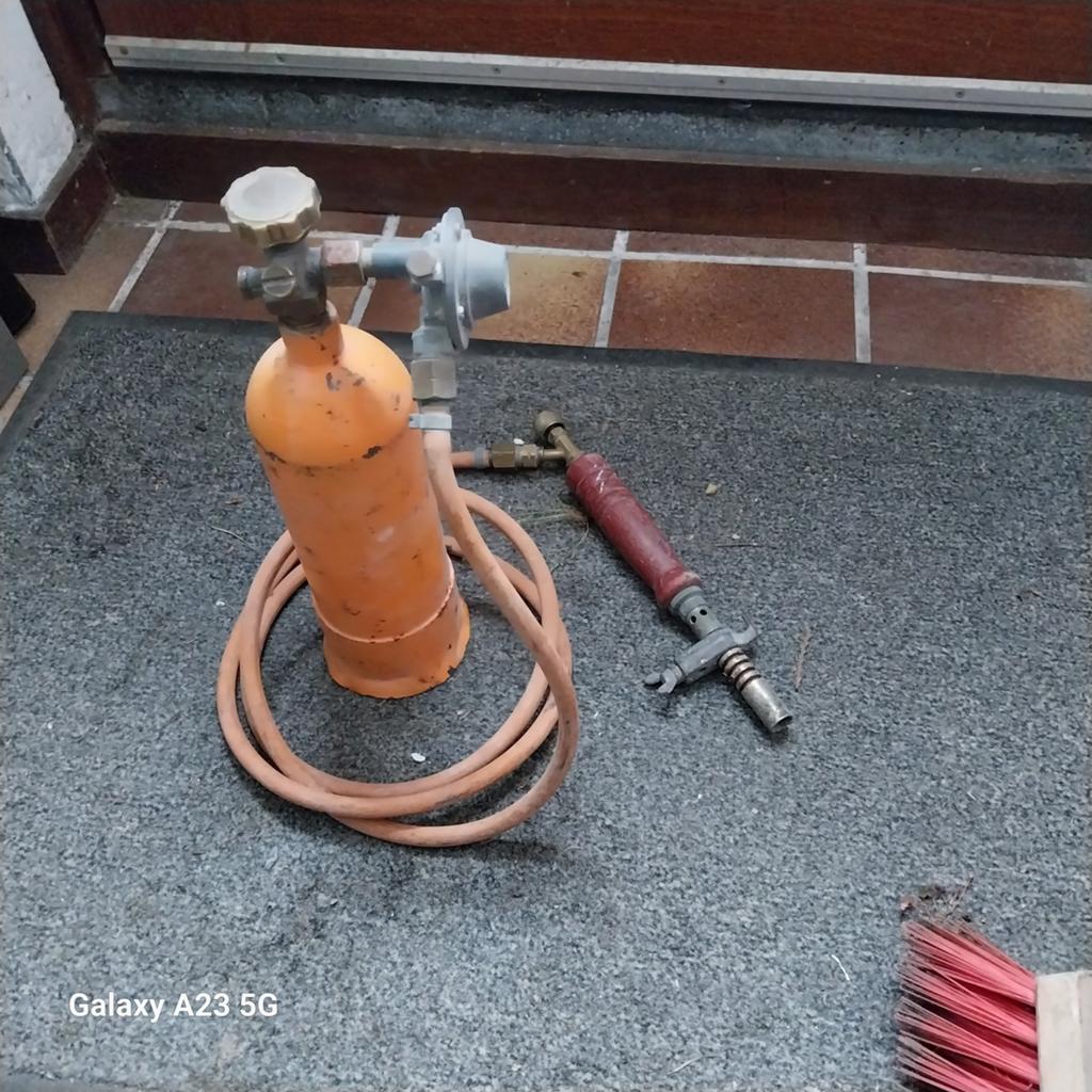Gasbrander met gasfles en slang - Gebruikt, Ophalen of Verzenden, Gebruikt