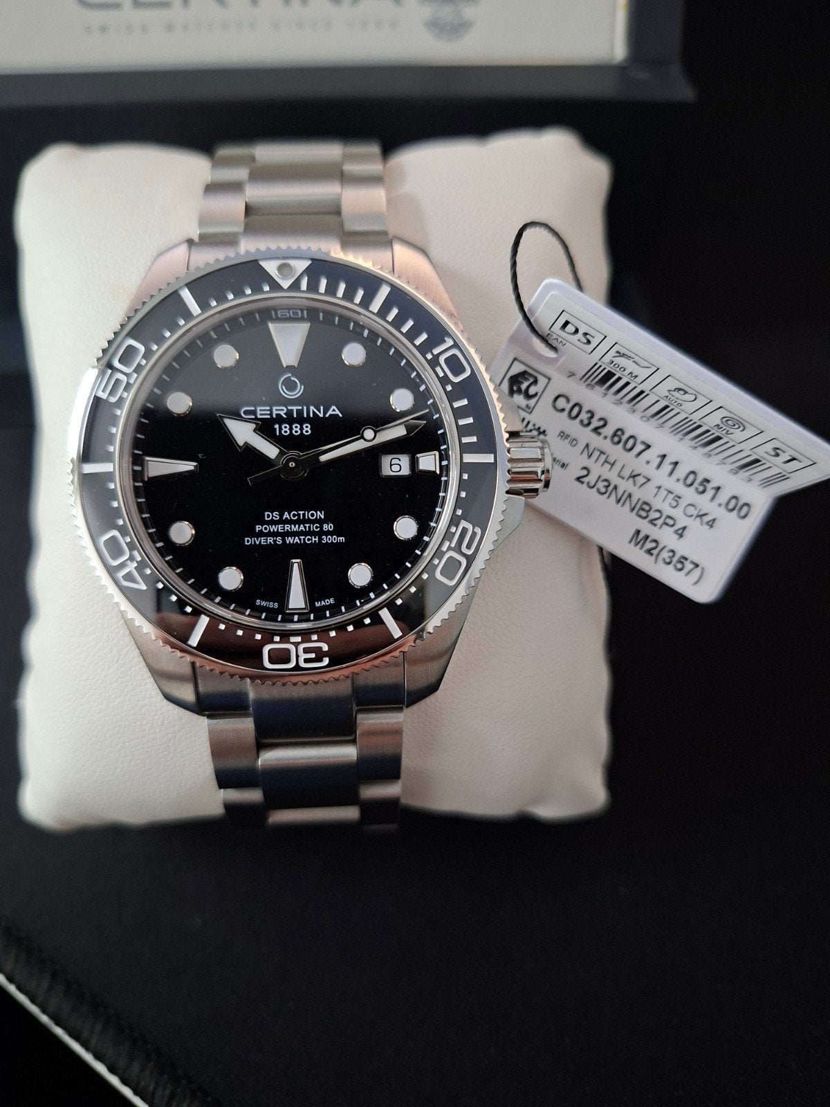 Certina DS Action Diver Powermatic 80. C032.607.11.051.00, Staal, Staal, Polshorloge, Zo goed als nieuw