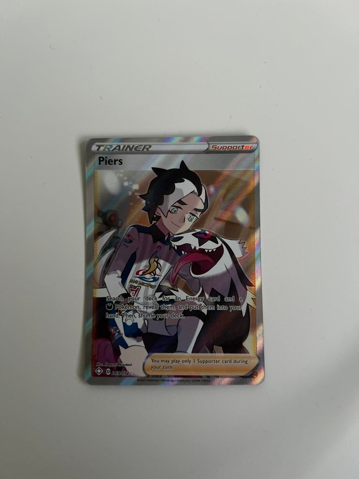 Piers Full Art trainer Pokemon kaart, Ophalen of Verzenden, Zo goed als nieuw