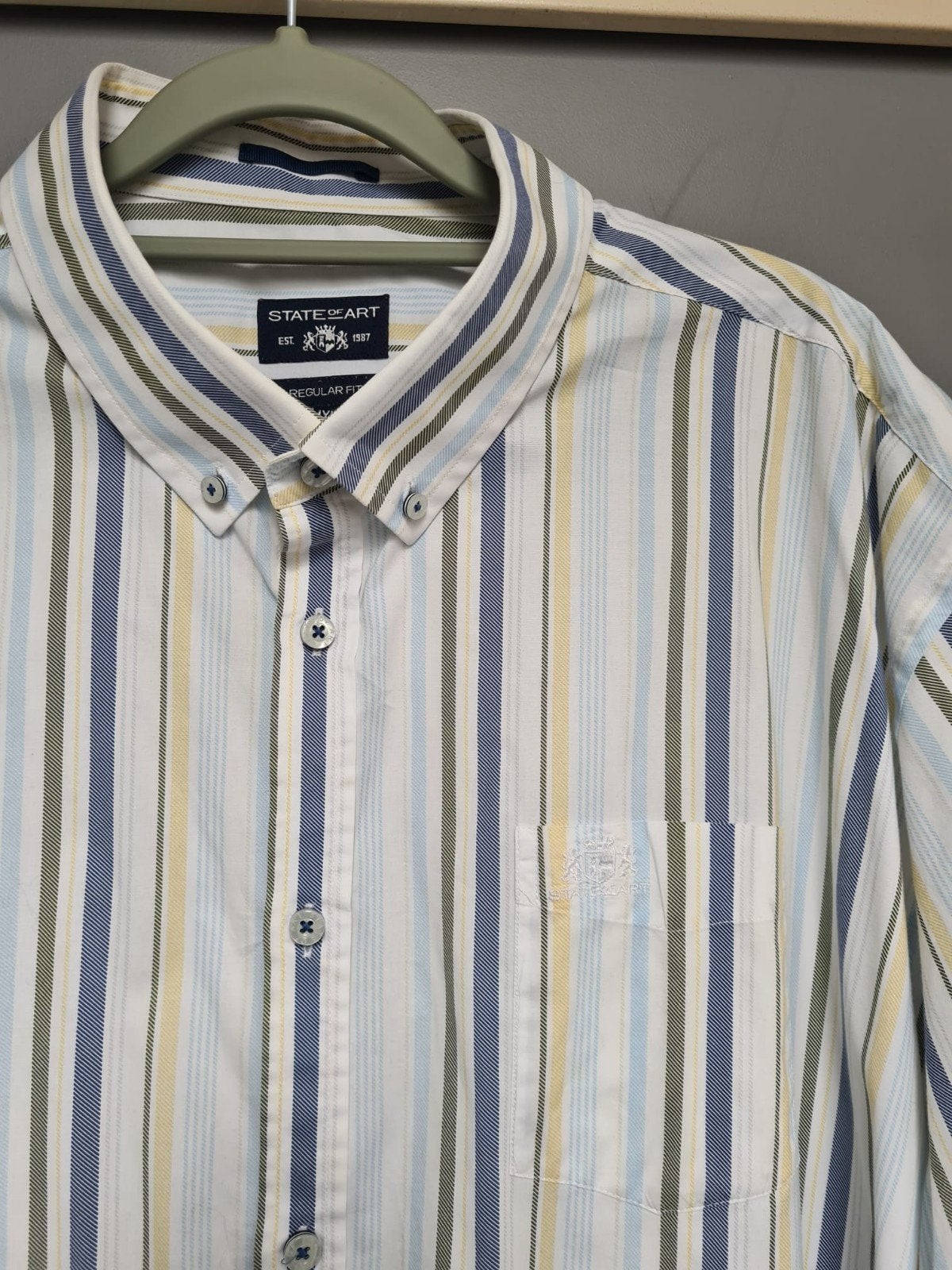 Als NIEUW!! - State of Art - Overhemd, Korte Mouw, Maat 4XL., Kleding | Heren, Overhemden, Ophalen of Verzenden, Zo goed als nieuw