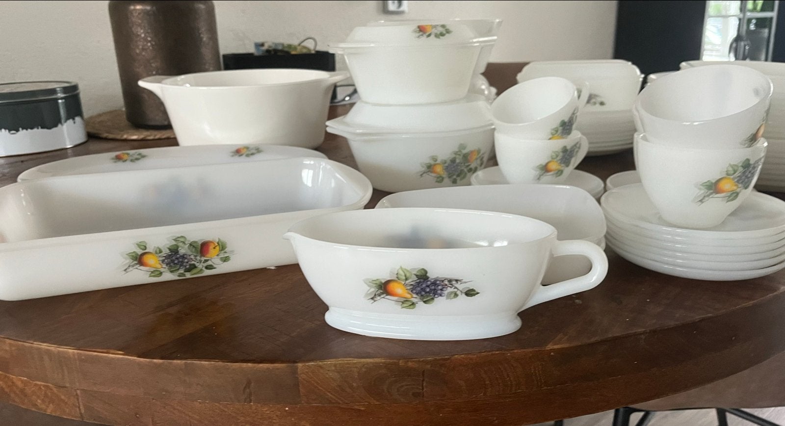 Vintage Arcopal France Fruits de France Servies, Huis en Inrichting, Overige merken, Vintage, Ophalen of Verzenden, Compleet servies
