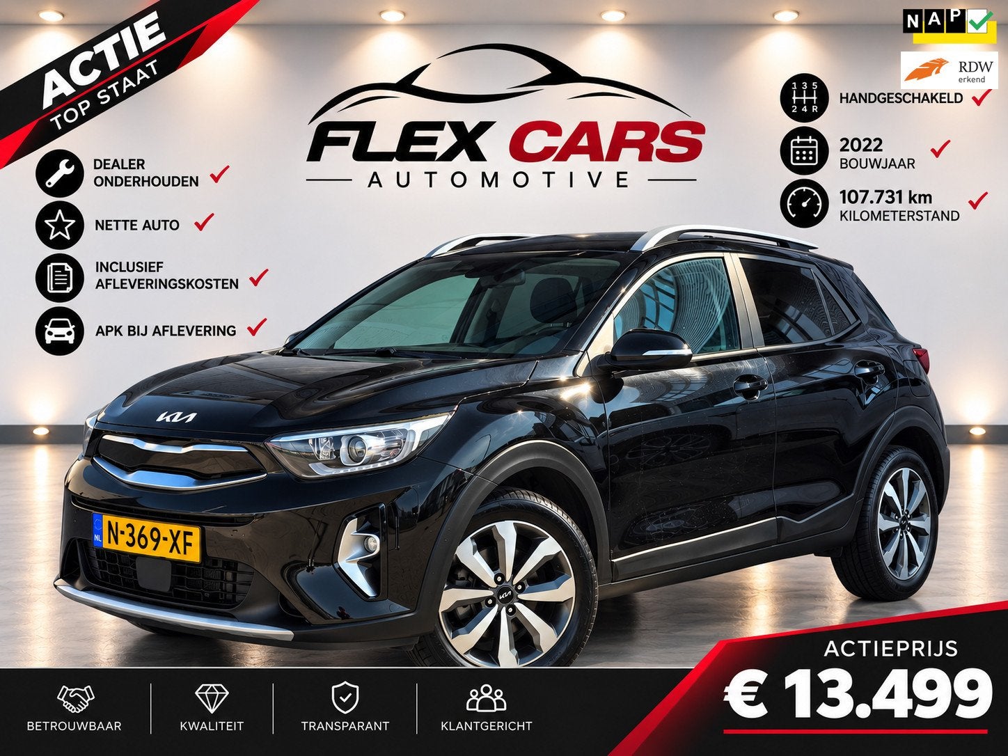 Kia Stonic 1.0 T-GDi MHEV DynamicPlusLine|Achteruitrijcamera, Auto's, Voorwielaandrijving, Gebruikt, 100 pk, Origineel Nederlands
