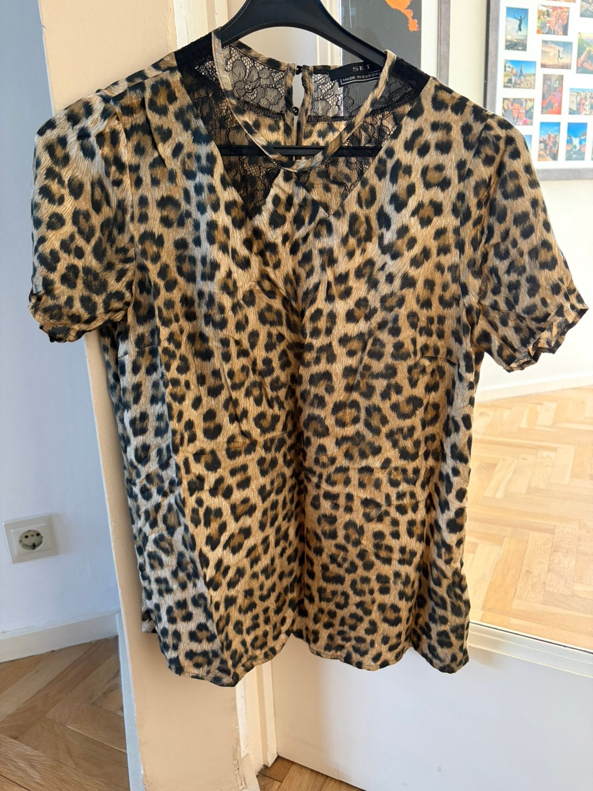 Nieuw: leopard top Set Fashion maat 34/xs, Verzenden, Zwart, Zo goed als nieuw, Korte mouw