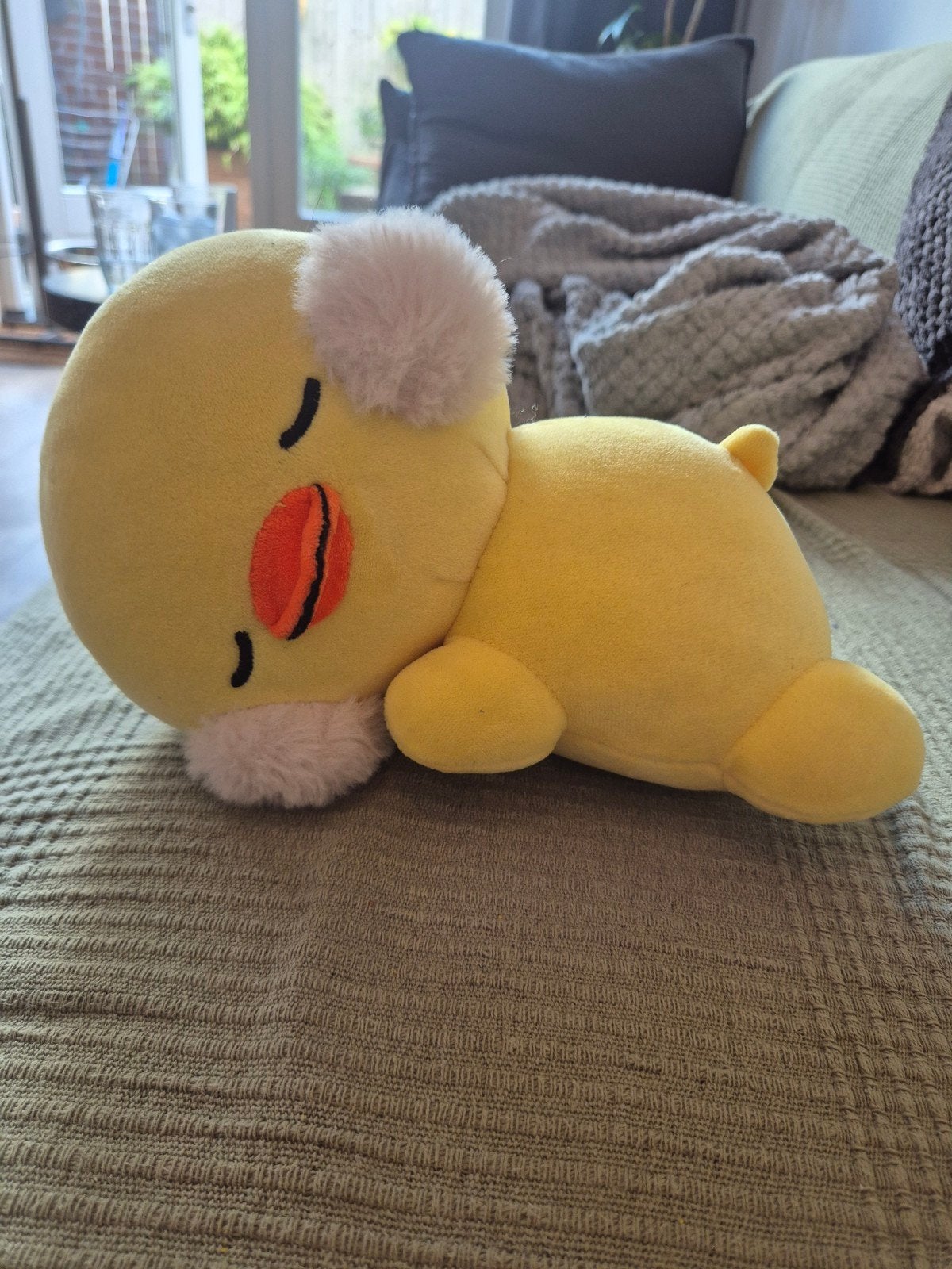 Schattige gele eend knuffel, Geel, Ophalen of Verzenden, Zo goed als nieuw, Middelgroot (20 tot 80 cm)
