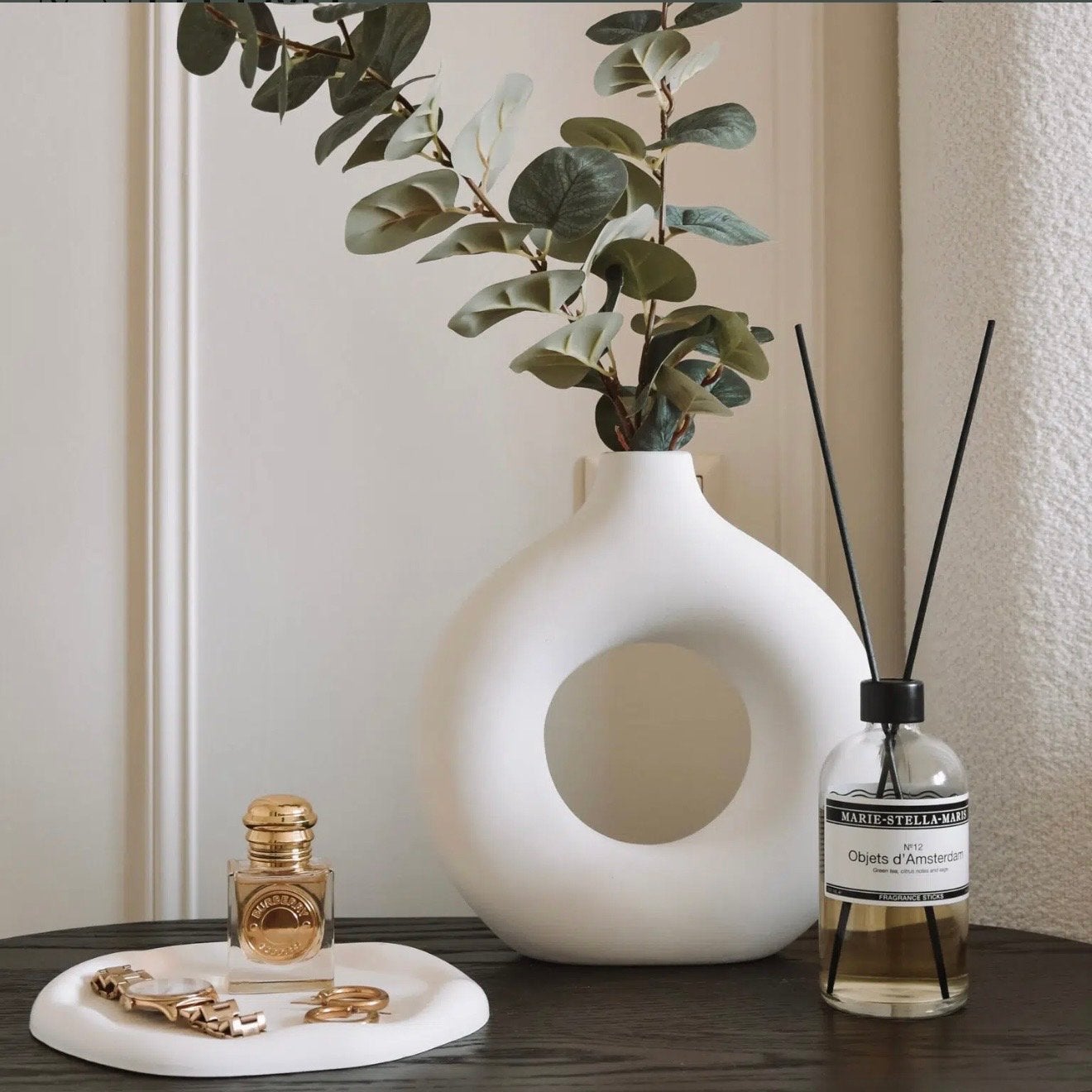 Stijlvolle Japandi Vaas - Minimalistisch Design, Huis en Inrichting, Wit, Nieuw, Ophalen of Verzenden, Geschikt voor droogbloemen