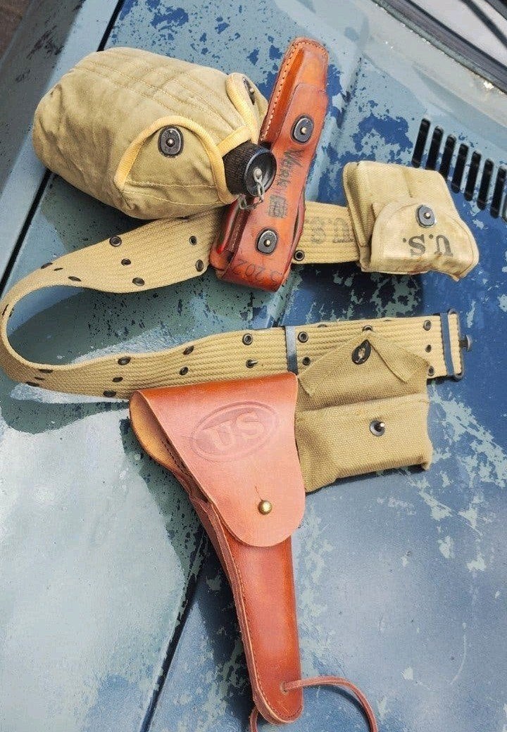 Complete WWII US M1936 Pistol Belt set, Verzenden