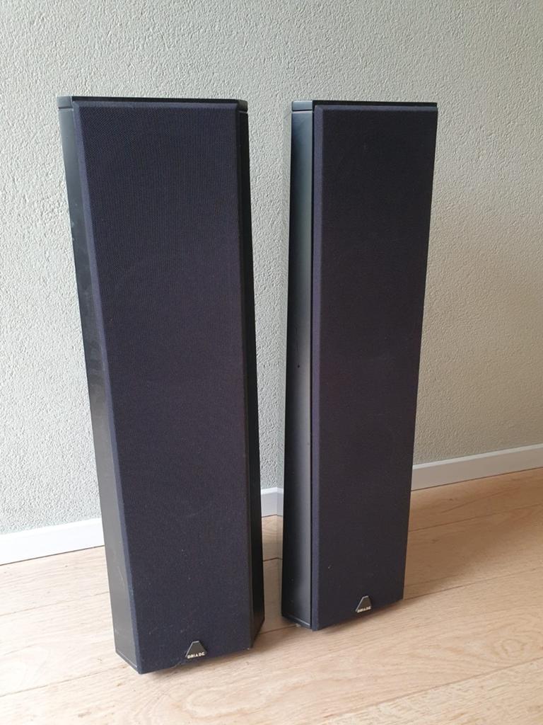 Driade luidsprekers - Elegant en krachtig geluid, Audio, Tv en Foto, Luidsprekers, Gebruikt, 60 tot 120 watt, Front, Rear of Stereo speakers