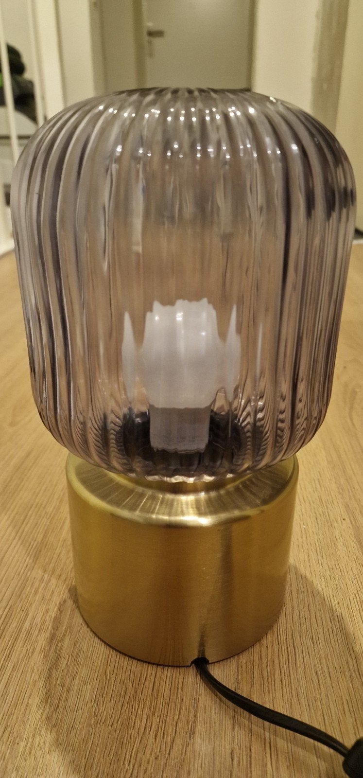 Lamp ikea rookglas met  goud, Ophalen, Zo goed als nieuw, Minder dan 50 cm