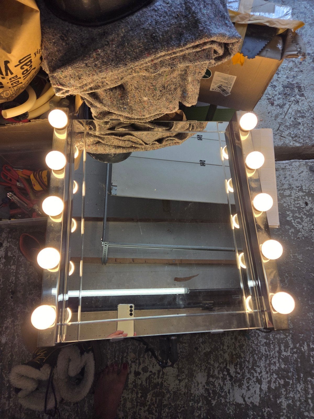 Hollywood make-up spiegel met verlichting, Huis en Inrichting, Woonaccessoires | Spiegels, Ophalen, Zo goed als nieuw, Minder dan 100 cm