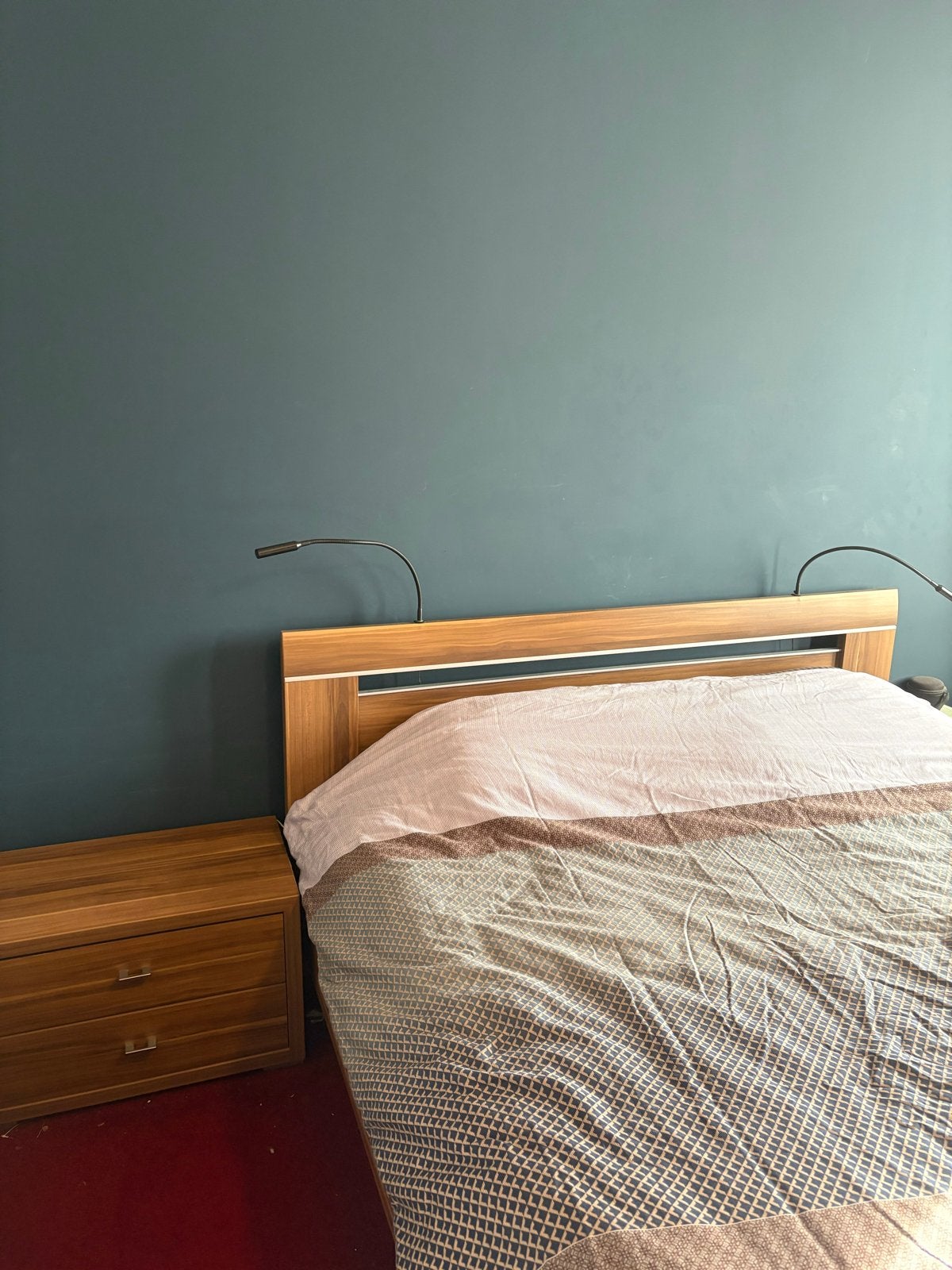 Tweepersoonsbed gratis, Huis en Inrichting, Ophalen, Gebruikt, Bruin, Tweepersoons