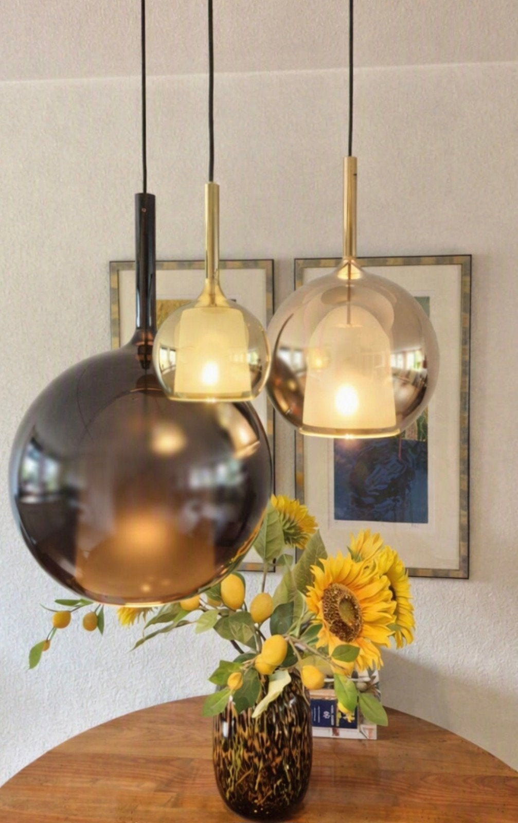 Penta Glo hanglamp, Ophalen, Zo goed als nieuw, Glas, Modern
