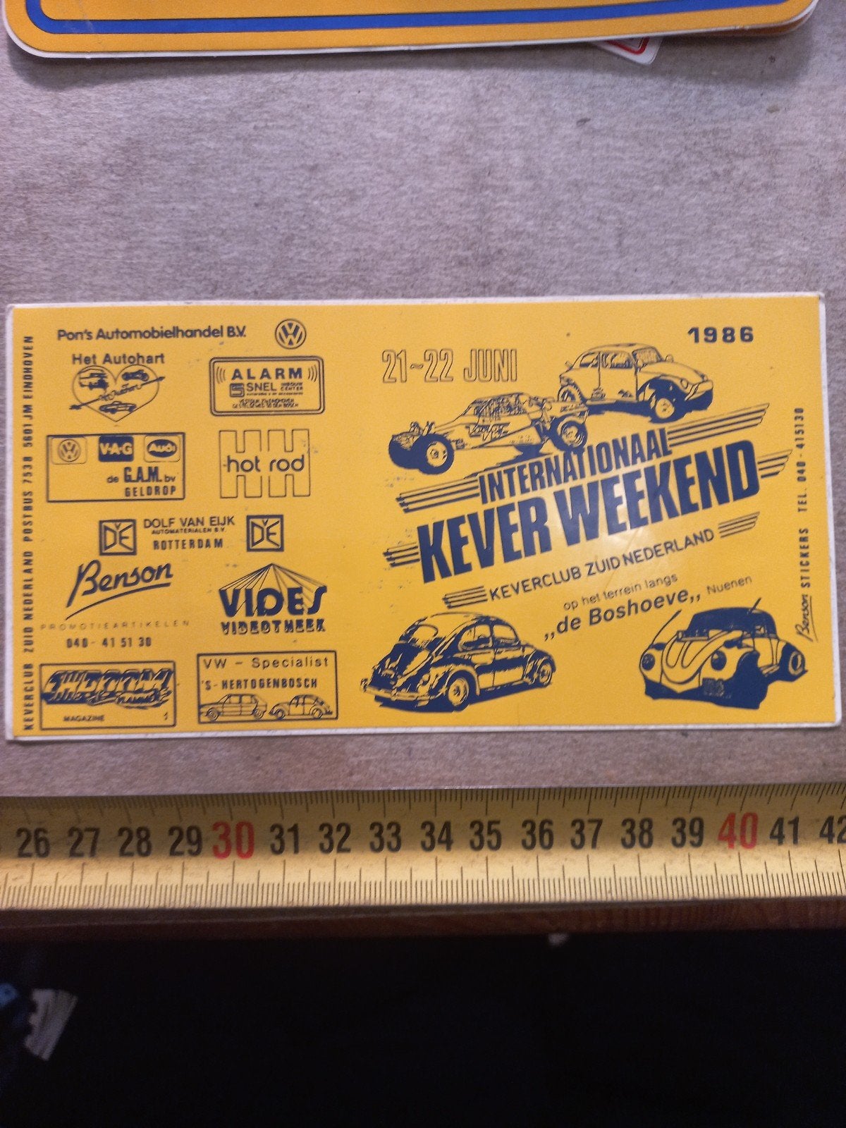 Vintage Kever Weekend Sticker 1986, Ophalen of Verzenden, Gebruikt
