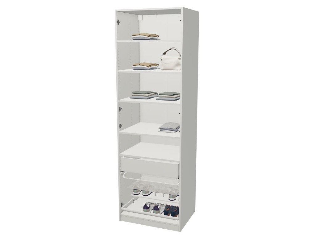 Ikea Pax kast 75x58x236 met inrichting en deuren, Ophalen, Met deur(en), 200 cm of meer, 50 tot 100 cm