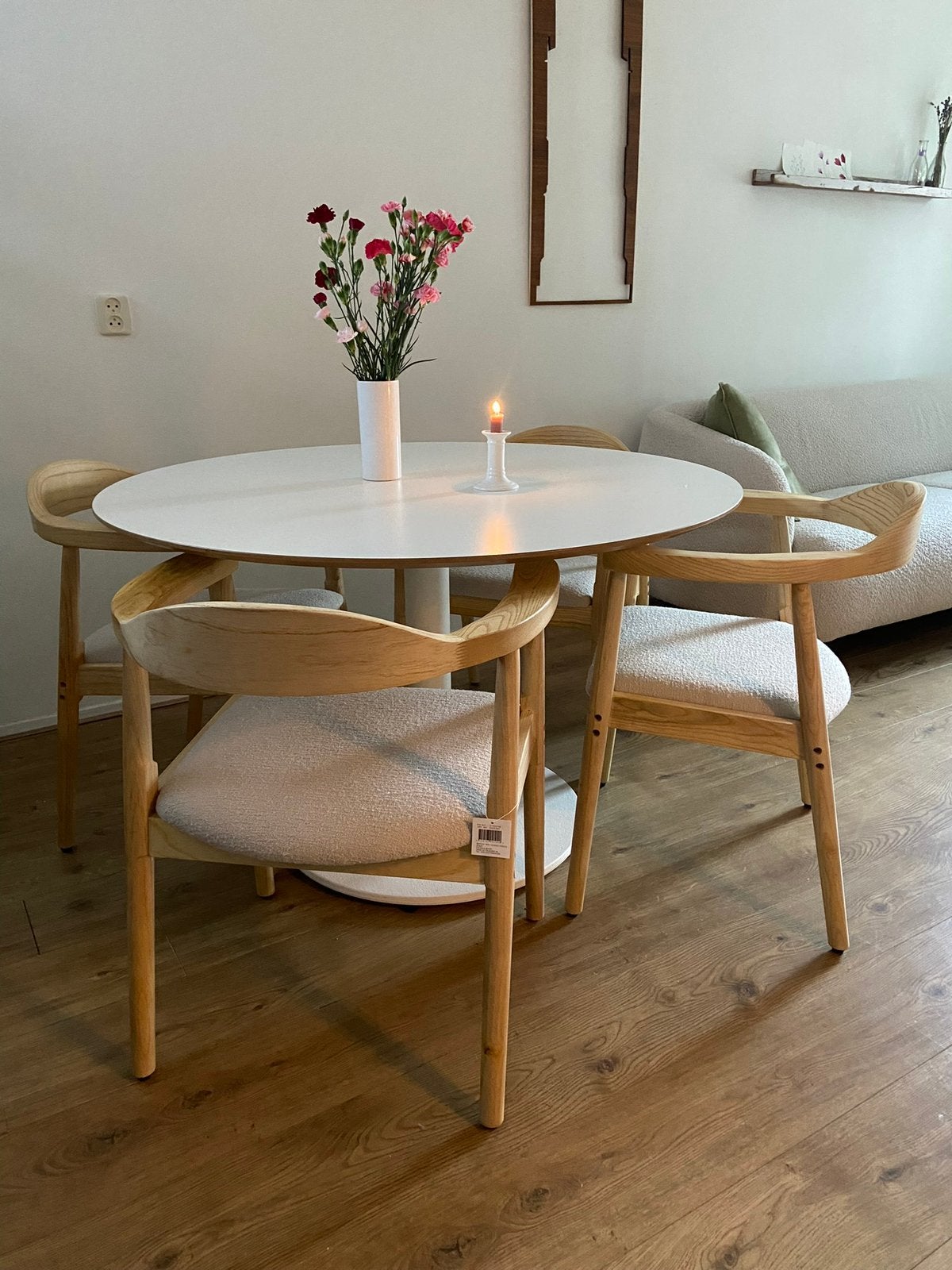 IKEA ronde eettafel wit – nette staat, Ophalen, Overige materialen, 100 tot 150 cm, Rond
