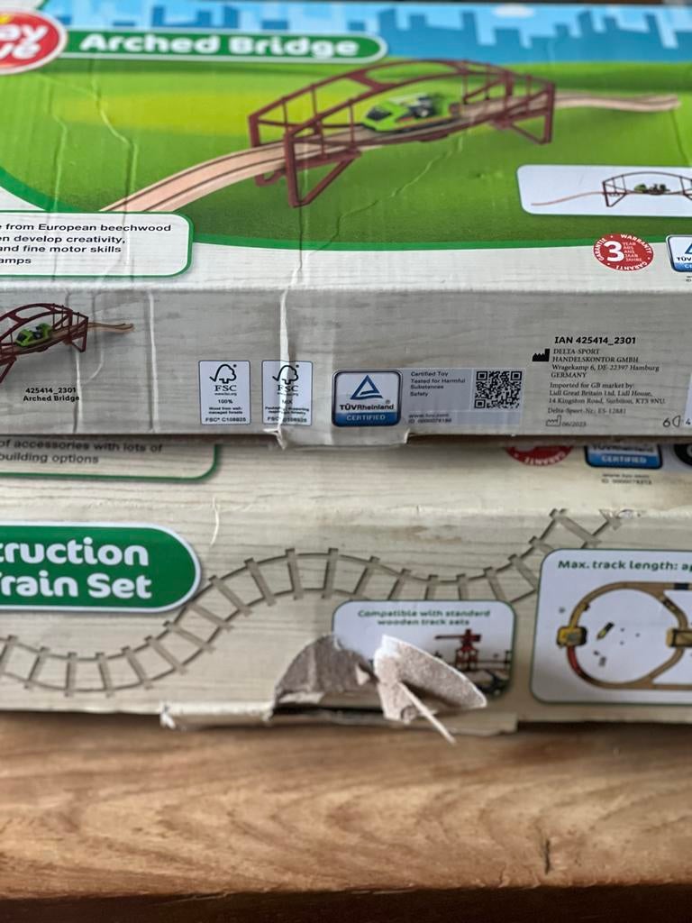 Playtive Houten Treinset Bruggen en Bouwplaats Set, Verzamelen, Speelgoed, Ophalen of Verzenden, Gebruikt