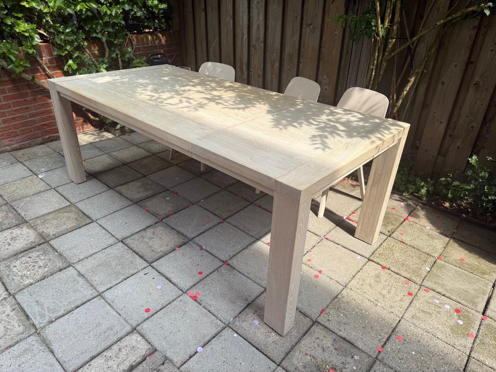 Uitschuifbare eettafel, Ophalen, Gebruikt, 50 tot 100 cm, 150 tot 200 cm
